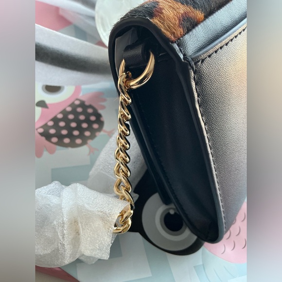 Michael Kors Carson Leopard Calf Hair Crossbody Clutch – Wallet on Chain NWT - Picture 11 of 16